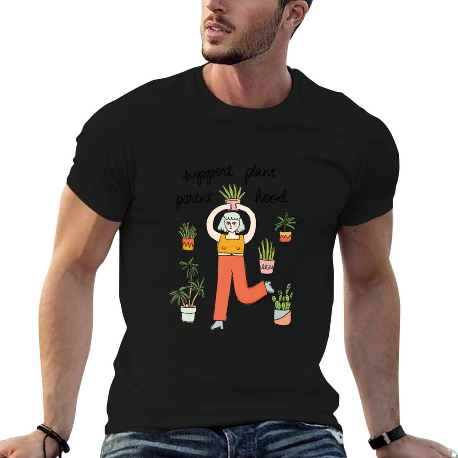 Plant Parenthood - สนับสนุน Plant Parenthood - เสื้อยืดกราฟิก Peach