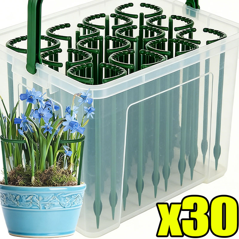 Plant Parent Tools - เสาค้ำต้นไม้พลาสติกแบบครึ่งวงกลม 30-1 ชิ้น พร้อมโครงยึดสำหรับจัดสวน ปลูกดอกไม้ ไม้เลื้อย